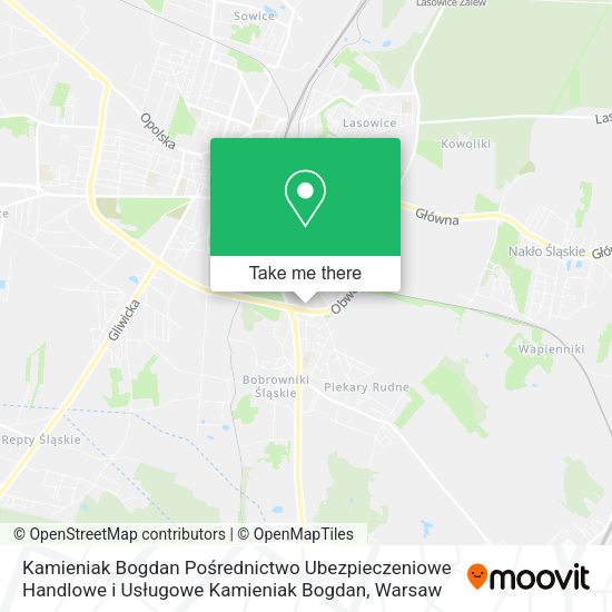 Kamieniak Bogdan Pośrednictwo Ubezpieczeniowe Handlowe i Usługowe Kamieniak Bogdan map