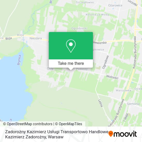 Карта Zadorożny Kazimierz Usługi Transportowo Handlowe Kazimierz Zadorożny