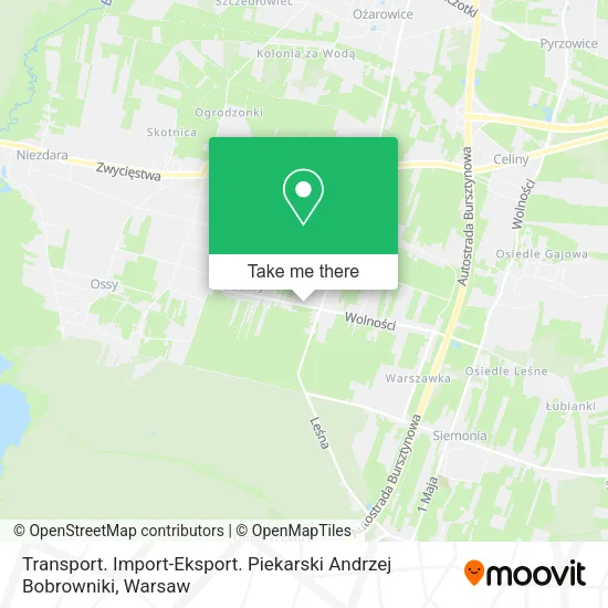 Карта Transport. Import-Eksport. Piekarski Andrzej Bobrowniki
