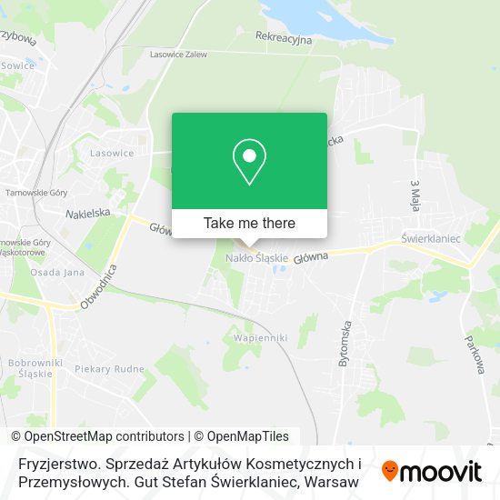 Fryzjerstwo. Sprzedaż Artykułów Kosmetycznych i Przemysłowych. Gut Stefan Świerklaniec map