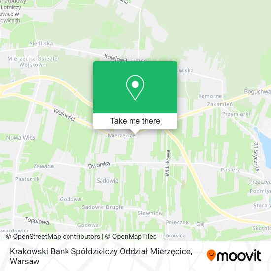 Krakowski Bank Spółdzielczy Oddział Mierzęcice map