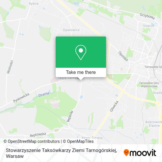 Карта Stowarzyszenie Taksówkarzy Ziemi Tarnogórskiej