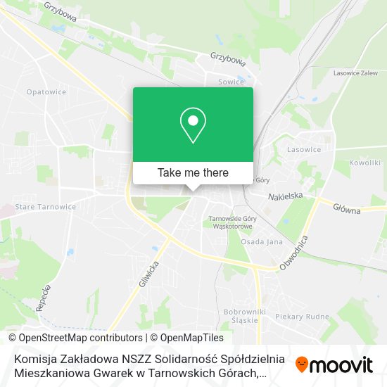 Komisja Zakładowa NSZZ Solidarność Spółdzielnia Mieszkaniowa Gwarek w Tarnowskich Górach map