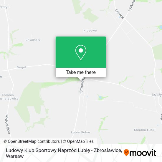 Ludowy Klub Sportowy Naprzód Lubię - Zbrosławice map