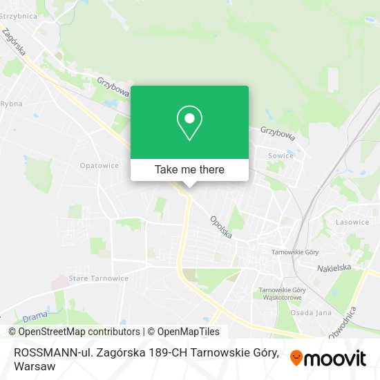 Карта ROSSMANN-ul. Zagórska 189-CH Tarnowskie Góry