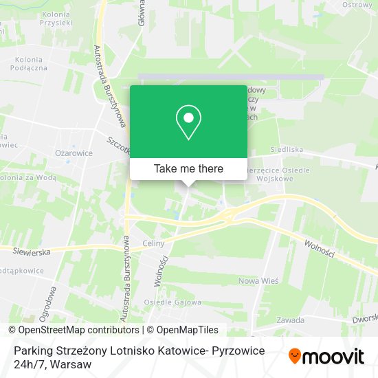 Карта Parking Strzeżony Lotnisko Katowice- Pyrzowice 24h / 7