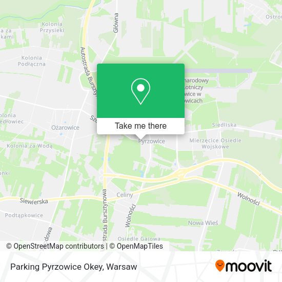 Parking Pyrzowice Okey map