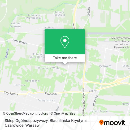 Карта Sklep Ogólnospożywczy. Blachlińska Krystyna Ożarowice