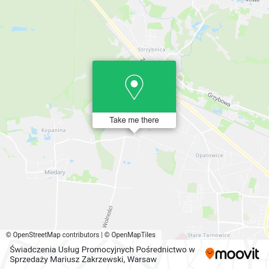 Świadczenia Usług Promocyjnych Pośrednictwo w Sprzedaży Mariusz Zakrzewski map