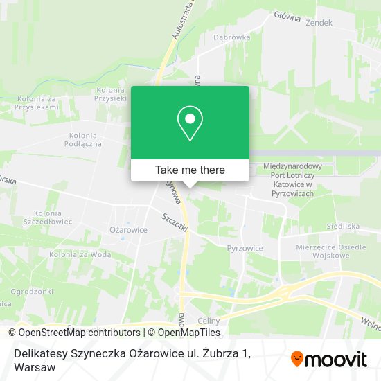 Карта Delikatesy Szyneczka Ożarowice ul. Żubrza 1