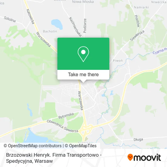 Карта Brzozowski Henryk. Firma Transportowo - Spedycyjna