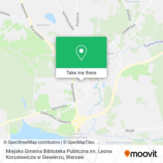 Miejsko Gminna Biblioteka Publiczna im. Leona Korusiewicza w Siewierzu map