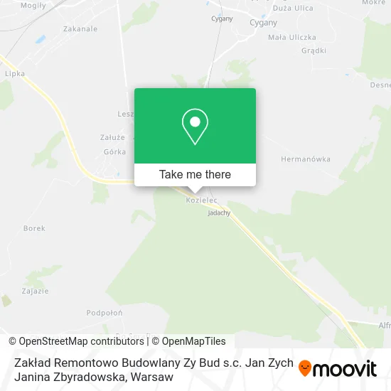 Zakład Remontowo Budowlany Zy Bud s.c. Jan Zych Janina Zbyradowska map