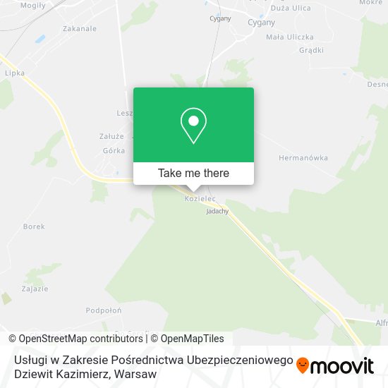 Usługi w Zakresie Pośrednictwa Ubezpieczeniowego Dziewit Kazimierz map