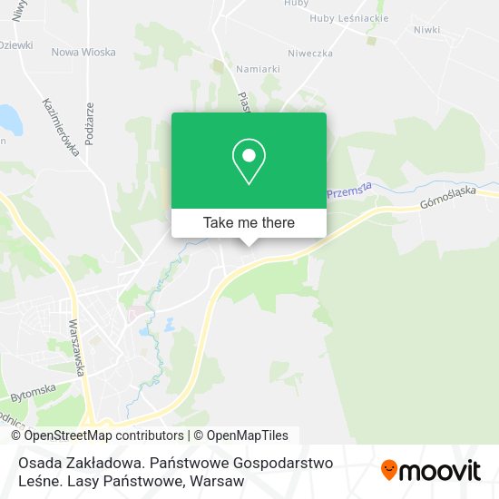 Osada Zakładowa. Państwowe Gospodarstwo Leśne. Lasy Państwowe map