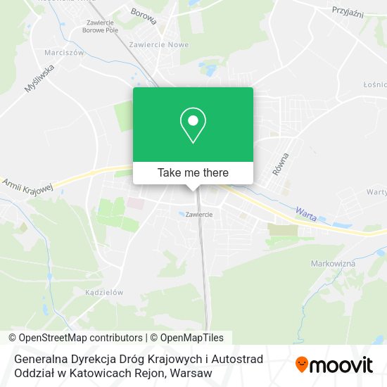 Generalna Dyrekcja Dróg Krajowych i Autostrad Oddział w Katowicach Rejon map