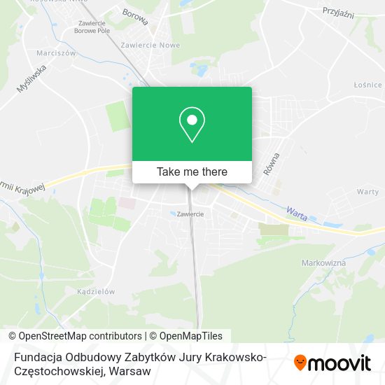 Карта Fundacja Odbudowy Zabytków Jury Krakowsko-Częstochowskiej