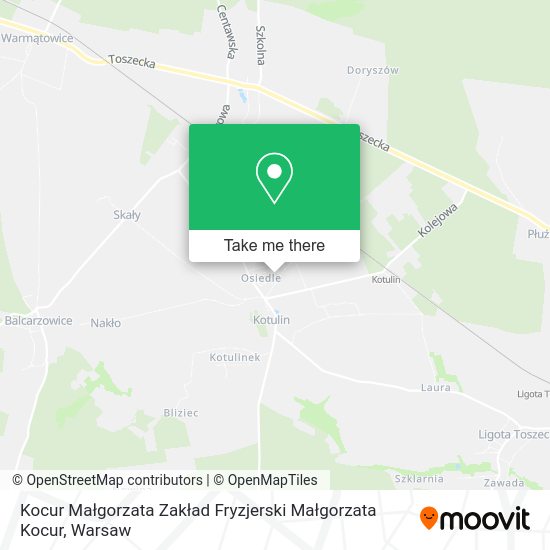 Kocur Małgorzata Zakład Fryzjerski Małgorzata Kocur map