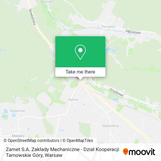 Zamet S.A. Zakłady Mechaniczne - Dział Kooperacji Tarnowskie Góry map