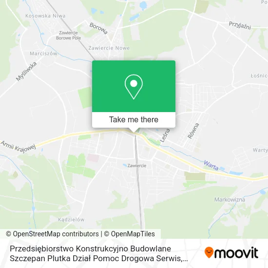 Карта Przedsiębiorstwo Konstrukcyjno Budowlane Szczepan Plutka Dział Pomoc Drogowa Serwis