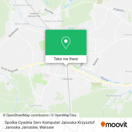 Карта Spolka Cywilna Serv Komputer Janoska Krzysztof Janoska Jaroslaw