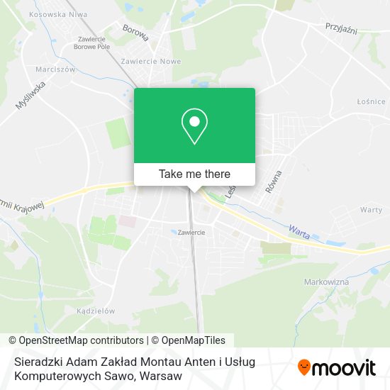 Карта Sieradzki Adam Zakład Montau Anten i Usług Komputerowych Sawo