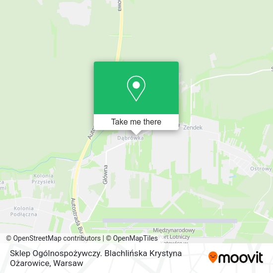 Sklep Ogólnospożywczy. Blachlińska Krystyna Ożarowice map