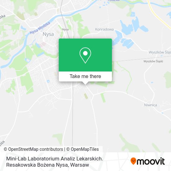 Mini-Lab Laboratorium Analiz Lekarskich. Resakowska Bożena Nysa map