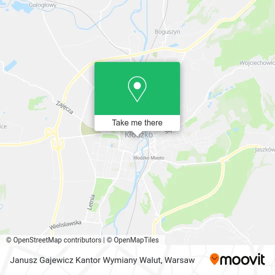 Карта Janusz Gajewicz Kantor Wymiany Walut