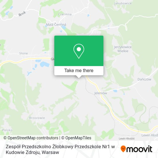 Карта Zespół Przedszkolno Żłobkowy Przedszkole Nr1 w Kudowie Zdroju