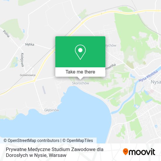 Prywatne Medyczne Studium Zawodowe dla Dorosłych w Nysie map