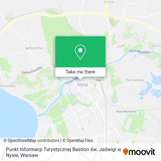 Punkt Informacji Turystycznej Bastion św. Jadwigi w Nysie map