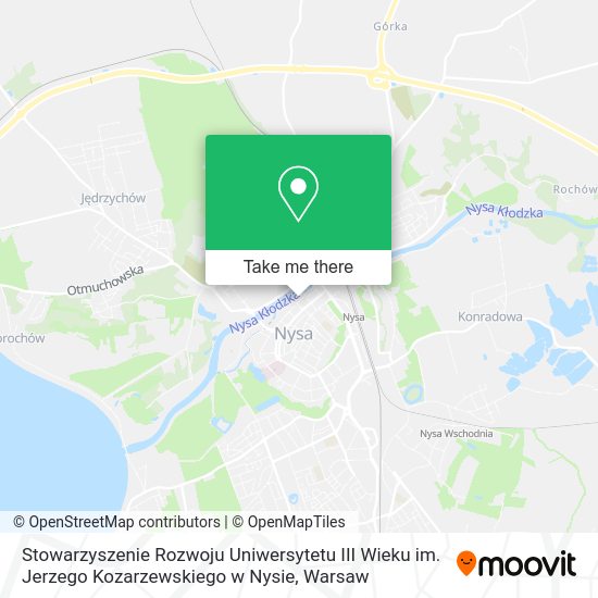 Stowarzyszenie Rozwoju Uniwersytetu III Wieku im. Jerzego Kozarzewskiego w Nysie map