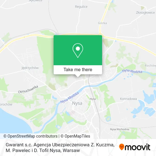 Gwarant s.c. Agencja Ubezpieczeniowa Z. Kuczma, M. Pawelec i D. Tofil Nysa map