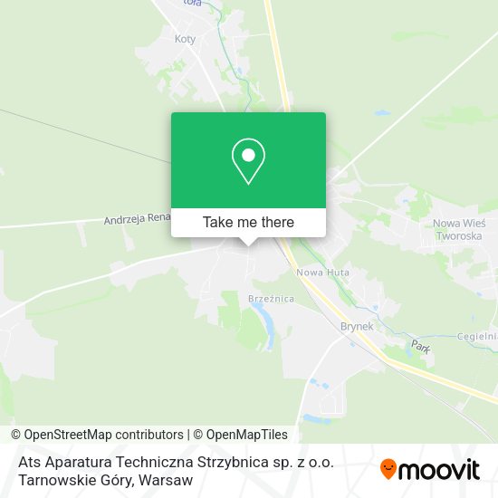 Ats Aparatura Techniczna Strzybnica sp. z o.o. Tarnowskie Góry map