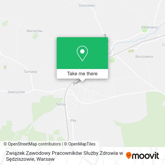 Карта Związek Zawodowy Pracowników Służby Zdrowia w Sędziszowie