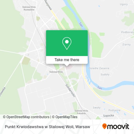 Punkt Krwiodawstwa w Stalowej Woli map