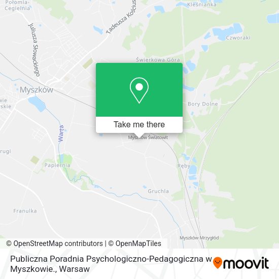 Карта Publiczna Poradnia Psychologiczno-Pedagogiczna w Myszkowie.