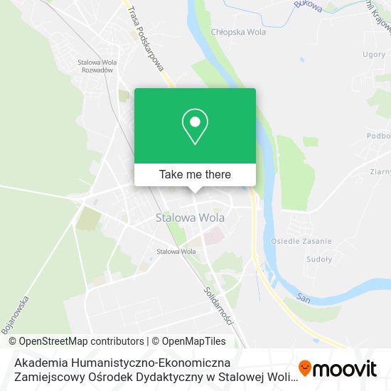 Akademia Humanistyczno-Ekonomiczna Zamiejscowy Ośrodek Dydaktyczny w Stalowej Woli map