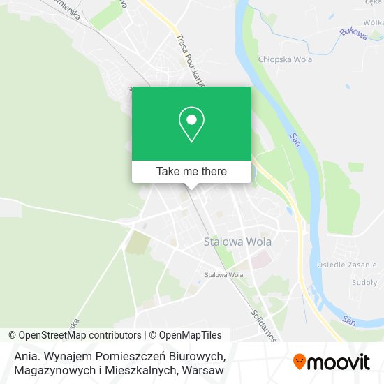 Ania. Wynajem Pomieszczeń Biurowych, Magazynowych i Mieszkalnych map