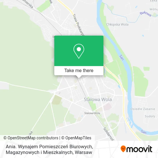 Ania. Wynajem Pomieszczeń Biurowych, Magazynowych i Mieszkalnych map