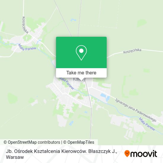 Jb. Ośrodek Kształcenia Kierowców. Błaszczyk J. map