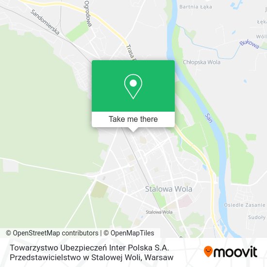 Towarzystwo Ubezpieczeń Inter Polska S.A. Przedstawicielstwo w Stalowej Woli map