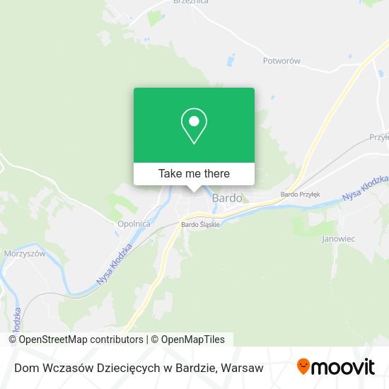 Dom Wczasów Dziecięcych w Bardzie map