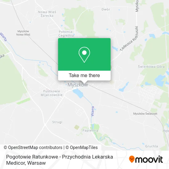 Карта Pogotowie Ratunkowe - Przychodnia Lekarska Medicor