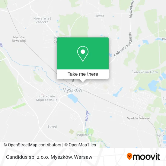 Карта Candidus sp. z o.o. Myszków