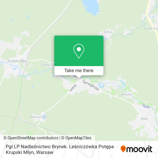 Pgl LP Nadleśnictwo Brynek. Leśniczówka Potępa Krupski Młyn map