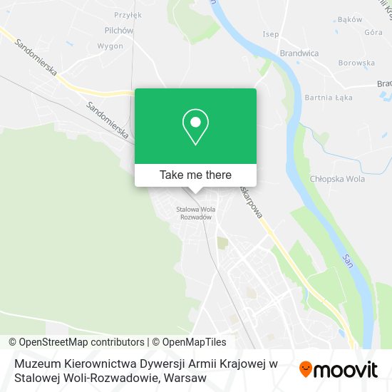 Muzeum Kierownictwa Dywersji Armii Krajowej w Stalowej Woli-Rozwadowie map