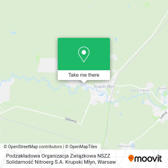 Podzakładowa Organizacja Związkowa NSZZ Solidarność Nitroerg S.A. Krupski Młyn map