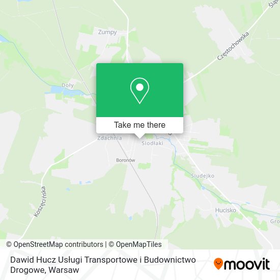 Dawid Hucz Usługi Transportowe i Budownictwo Drogowe map